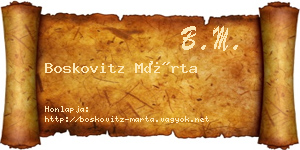 Boskovitz Márta névjegykártya